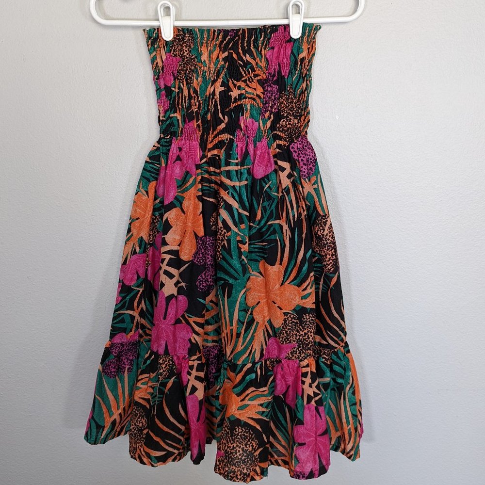 Moda International Strapless Tropical Dress